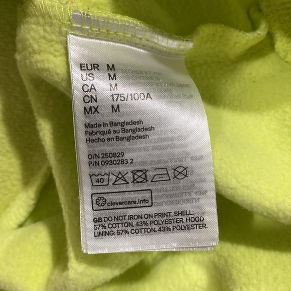 2/$20 Green Hoodie Reactive Lime Size M - Picture 6 of 6